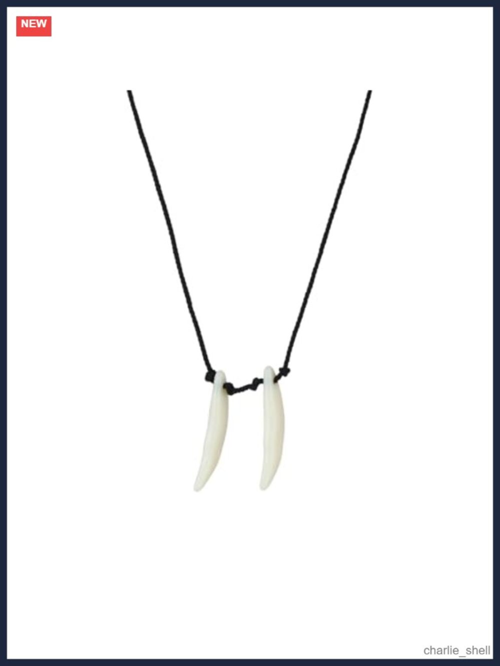 Acrylic Shark Tooth Wolf Teeth Necklace Tribal Wizard Witch Costume Cosplay